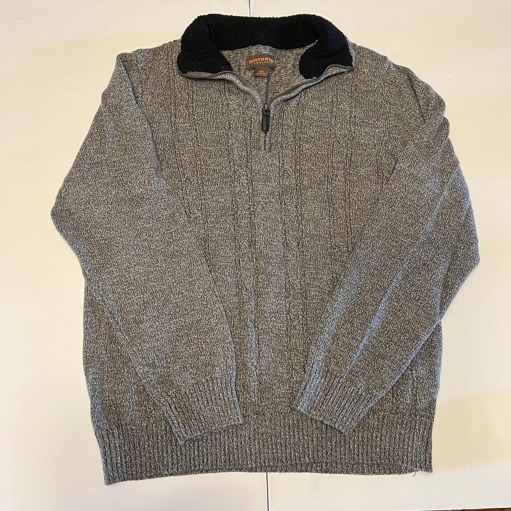 Northwest Territory Grey Half Zip Sweater Mens Medium (2461)